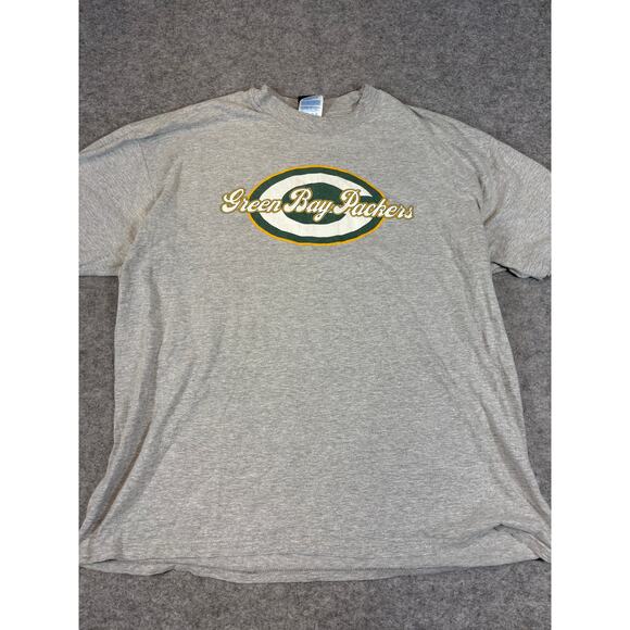 VINTAGE Green Bay Packers Shirt Mens 2XL Gray Graphic NFL Football Sport One Tee - Picture 1 of 7